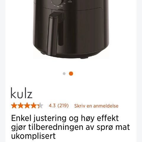 KULZ Airfryer (prøvd 2 ganger)