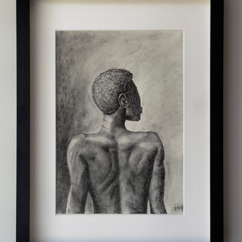 Håndlaget kulltegning - Handmade charcoal drawing