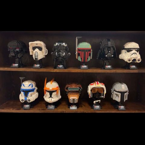 Komplett LEGO Star wars / helmet collection (Kom med Bud!)