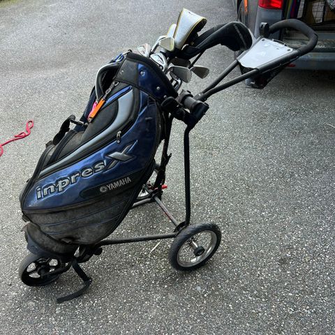 Komplett golfbag med tralle