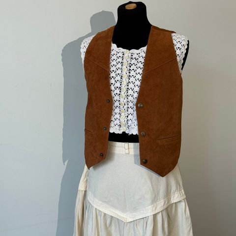 Vintage vest i skinn, XS