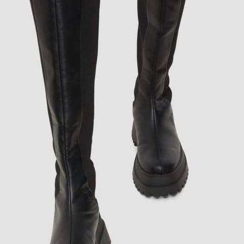 Støvlett Under Knee Chelsea Boot svart strl.38