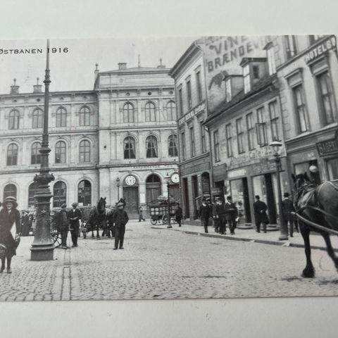 Postkort: Østbanen og Jernbanetorvet, Jernbanetorget i 1916