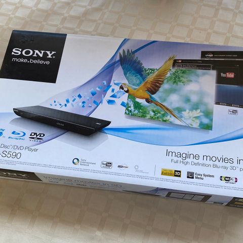 Sony BDP-S590 3D blueray & dvd med wifi