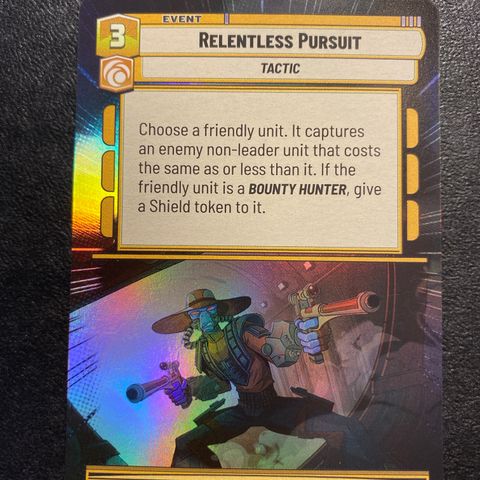 Relentless pursuit hyperspace foil Star wars unlimited samlekort