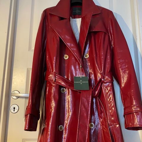 Posh Roberto Verino ny trench XL (42/44), cherry/ kisjebær - super trend!