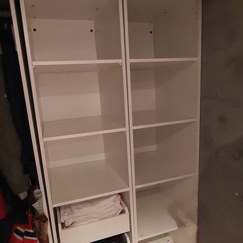 2x Ikea Pax 50x58x201 garderobeskap med 3x skuff