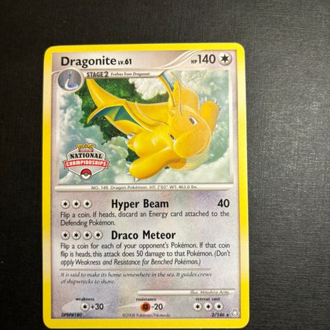 Pokemon kort - Dragonite National Championships stamp - Legends Awakened 2/146