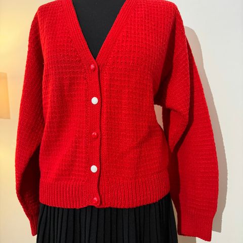 Knall rød vintage cardigan