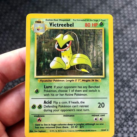 Pokemon TCG Victreebel 14/64 Holo - Error-kort ingen "Jungle" stamp