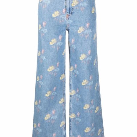 Ganni Magny Floral print jeans bukse str. 28 vurderes solgt