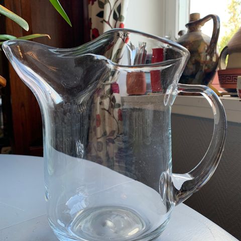 2,3 LITER glass-mugge fra Svenske Elghults Glasbruk med is-tut