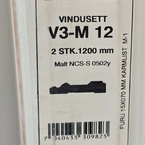 Vindusett Moelven 2 x 2 stk 1200 mm