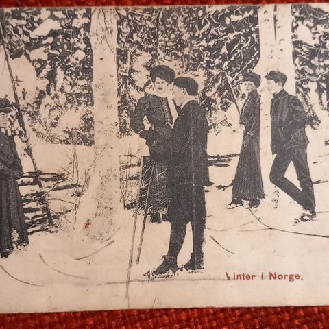 Brevkort 1907 fra Setersdalen.1 Vinter i Norge