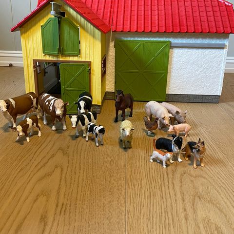 Schleich bondegård med dyr