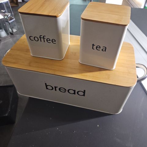 Brødboks, kaffe og te