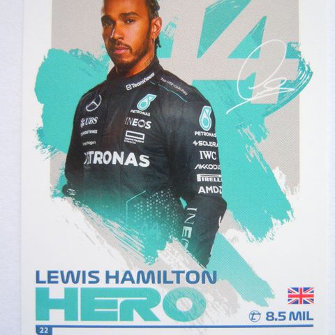 Topps Turbo Attax 2024 Lewis Hamilton AMG Mercedes F1 Formel 1 samlerkort