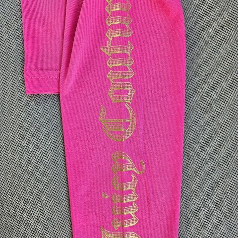 NY Ubrukt JUICY COUTURE rosa leggings m/gulltrykk, str 7/8 år