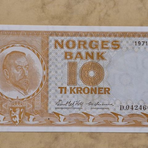 10 kr seddel 1971 D.0424609