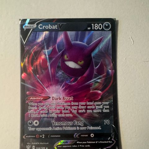 Crobat V #104 Pokemon Darkness Ablaze