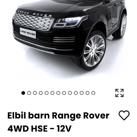 Elbil barn Range Rover 4WD HSE - 12V .  kr. 3000,-