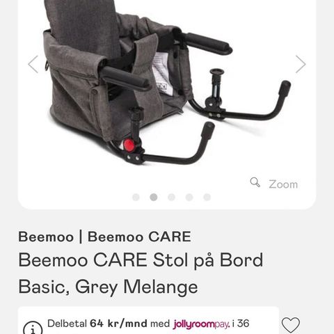 Beemoo CARE Stol på Bord. Barnestol