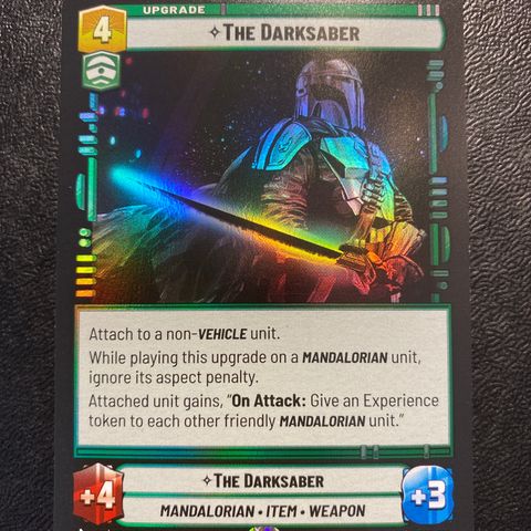 The Darksaber legendary foil Star wars unlimited samlekort