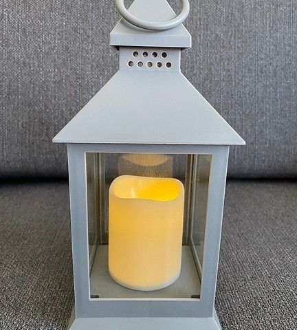 Vintage Lantern With LED Candle Grå