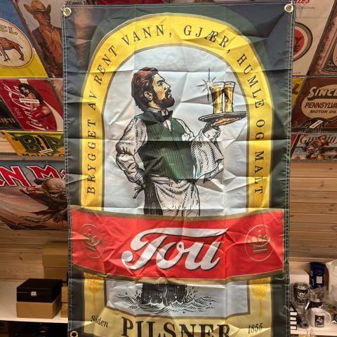 Tou Pilsner/Øl Kelner Dekor Flagg For Innvendig Bruk 60X90 cm. Bar, Dekor