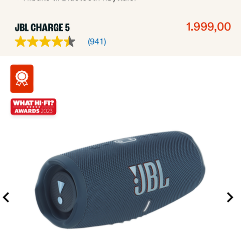 Jbl Bluetooth høytaler ny