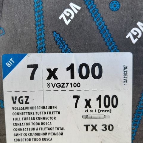 25stk pk - SKRU TIL TRE KONSTRUKSJON - TX30 - 7x100mm