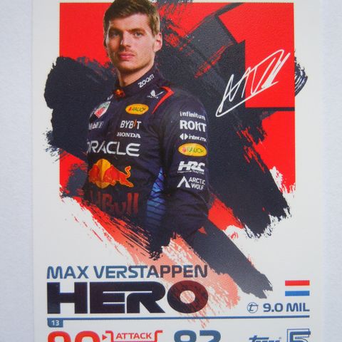 Topps Turbo Attax 2024 Max Verstappen Red Bull F1 Formel 1 samlerkort