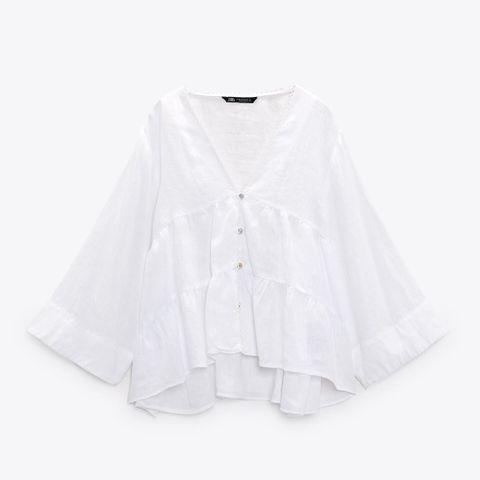 Zara lin topp/bluse str S