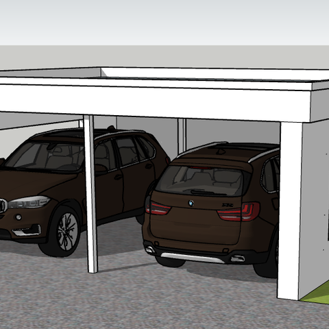 Stor dobbel Carport 7x6 m. Totalentreprise