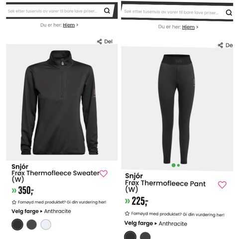 Snjör Frøx Thermofleece sett (tights og genser) str M