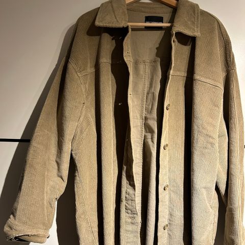 Denimjakke beige fløyel