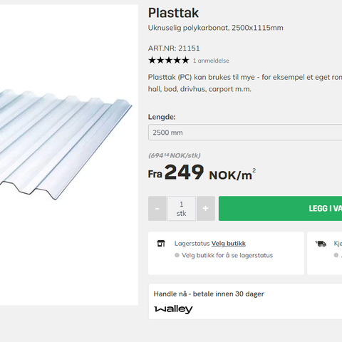 Takplate plast