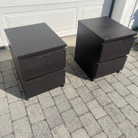 2 x ikea malm nattbord