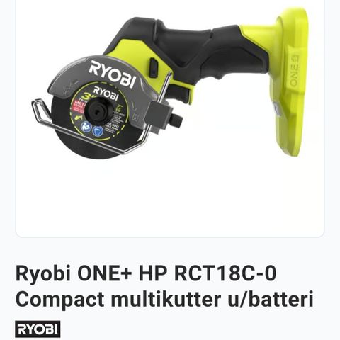 Ryobi ONE+ HP RCT18C-0 Compact multikutter u/batteri