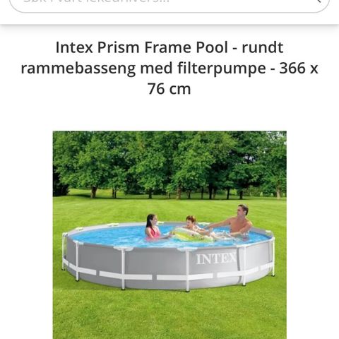 Intex Prism Frame Pool - rundt rammebasseng med filterpumpe - 366 x 76 cm