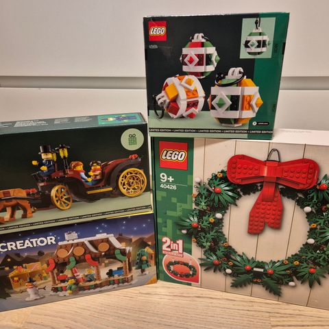 NY Lot 4 stk LEGO Jul diverse GWP og limited edition Julesett