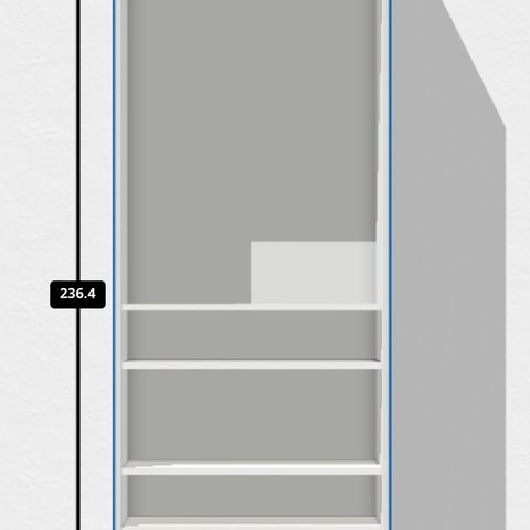 IKEA PAX garderobe , hvit, 75x35x236 cm