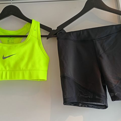 Nike gym-BH og Calvin Klein gym shorts XS/S