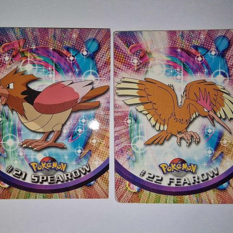 Pokemon 1999 Topps TV - Spearow og Fearow Blue Logo Evoline