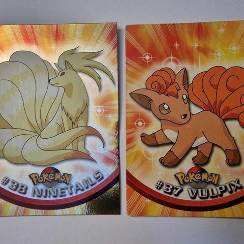 Pokemon kort - VINTAGE 1999 Topps TV - Vulpix og Ninetales HOLO foil Evoline