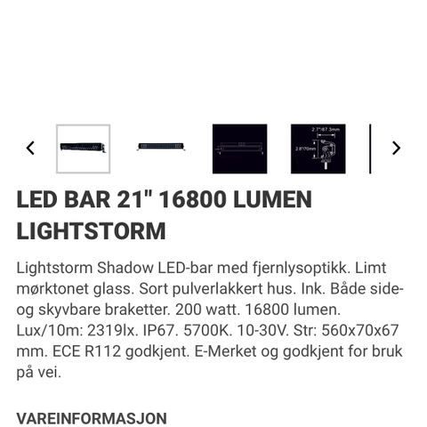 Led bar 21’’ 16800 lumen