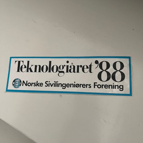 Klistremerke Teknologiåret ‘88