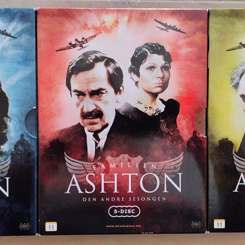 Dvd serie. Familien Ashton. Sesong 1-2 og 3. Krig/Drama. Norsk tekst.