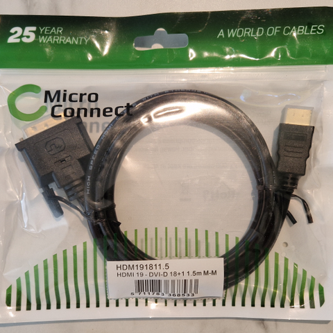 HDMI 19 - DVI-D 18+1 (1,5m)