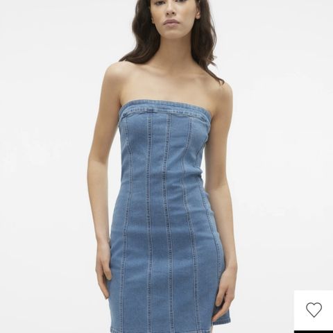 Ny Vero Moda ZOIE Kort kjole Blå / Light Blue Denim str. L